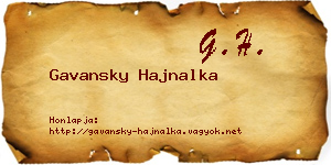 Gavansky Hajnalka névjegykártya