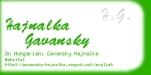 hajnalka gavansky business card